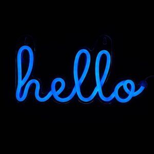 NWT Cocus Pocus Hello LED Neon Blue Light with on/off Switch